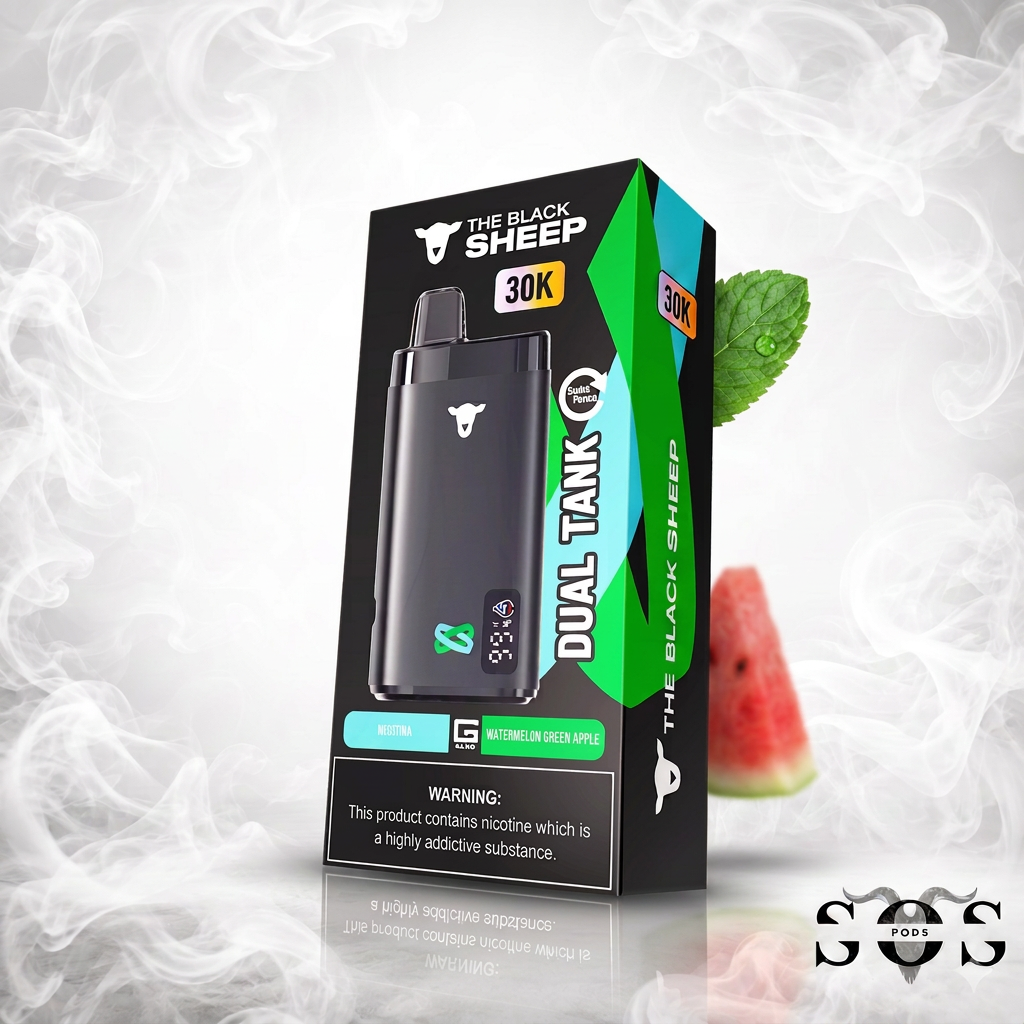 BLACK SHEEP 30K DUAL TANK MENTHOL - WATERMELON GREEN APPLE
