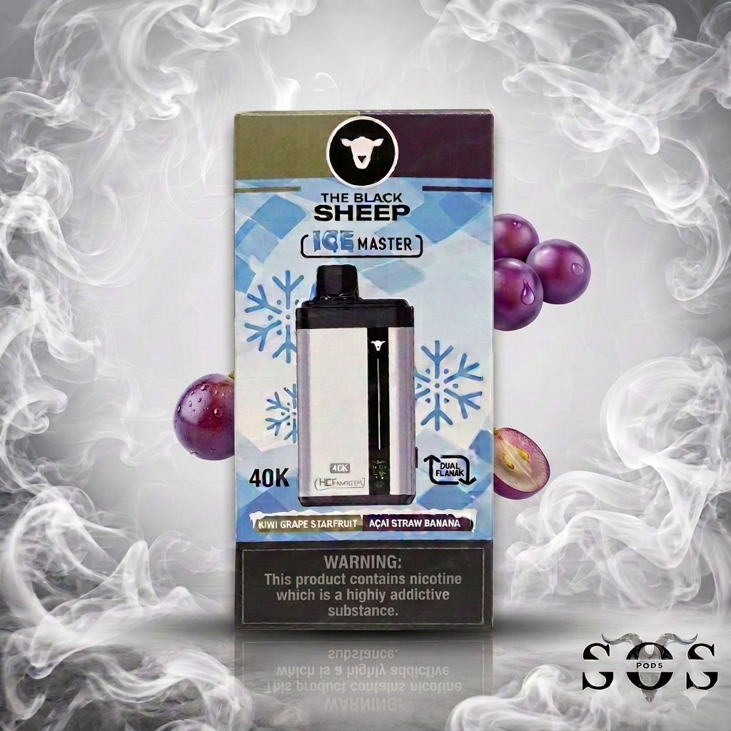 BLACK SHEEP 40K KIWI GRAPE STARFRUIT - AÇAÍ STRAW BANANA (ICE MASTER)